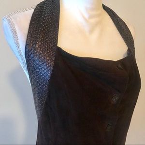 Python and genuine suede leather dress size s